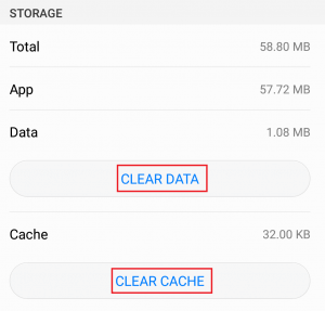 Clear Cache & Data